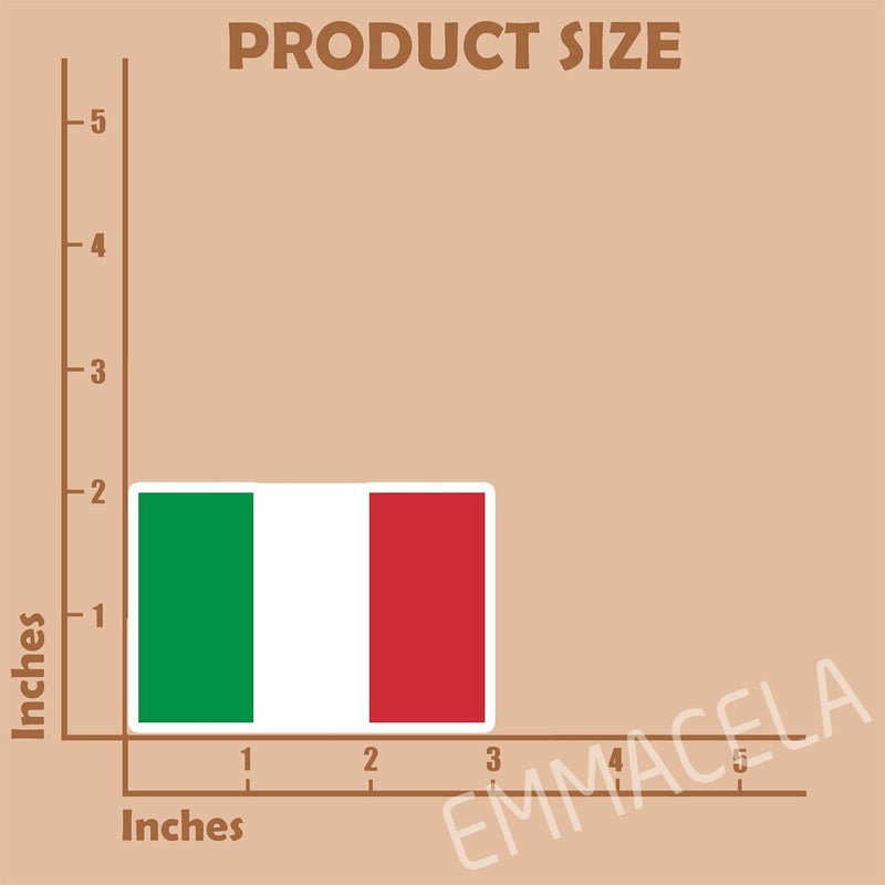 EMMACELA (3PCS) Italy Flag stickers, Countries Flag Stickers - Waterproof Vinyl Decals For Laptops, Tumblers, Water Bottles, Books, Scrapbooks, Size 3 x 2.1 Inch - Image 2
